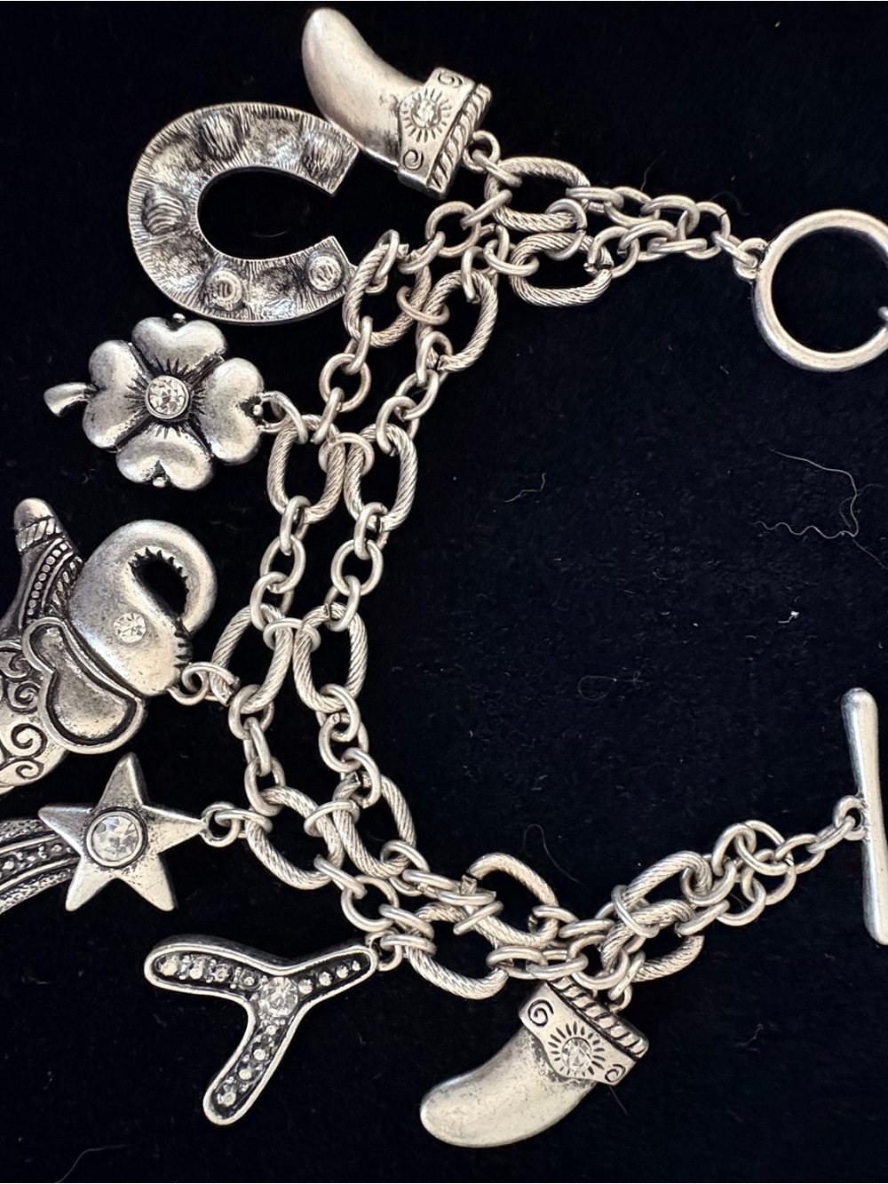 Silver Charm Bracelet - Women's Silver-tone Floral & Star Charms